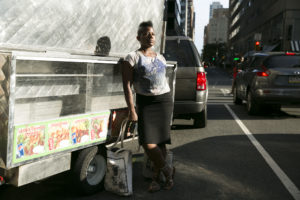 jennifer leaning against food truck