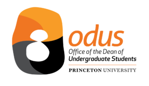 orange and black logo with ODUS text