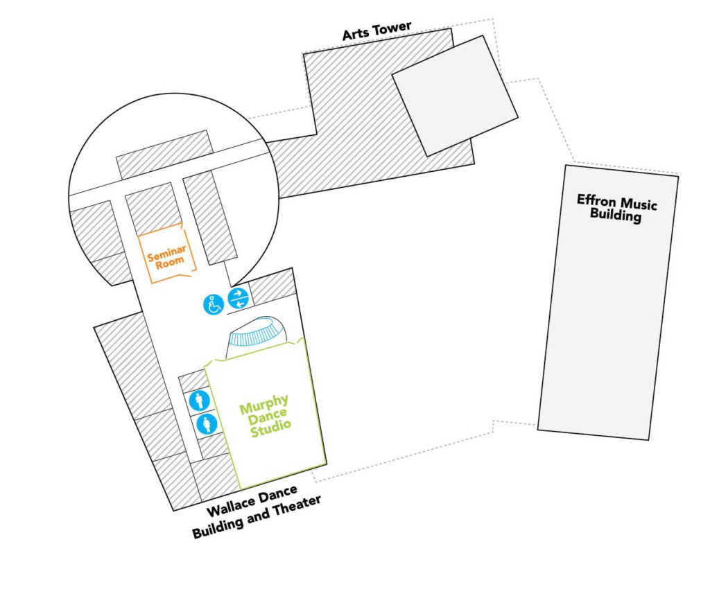 Map of the level 3 of the Lewis Center for the Arts