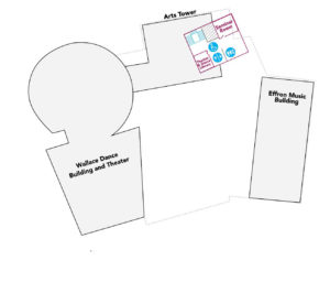 Map of the level 6 of the Lewis Center for the Arts