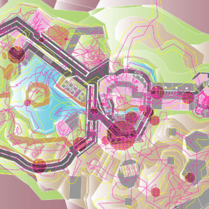 colorful abstract map in aerial view