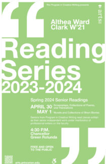 Poster for 2023-24 Senior Readings on April 30 and May 1