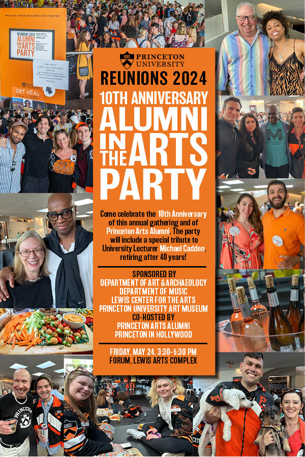 Poster for 10th Anniversary Alumni in the Arts Party at Reunions on May 24, 2024