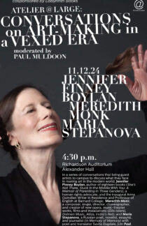 Poster for Atelier@Large Conversation with Meredith Monk and others on November 12, 2024