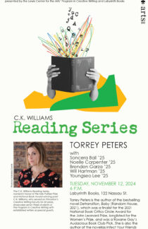 Poster for reading by Torrey Peters on November 12, 2024