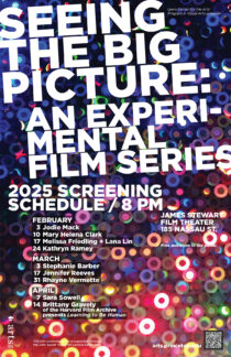 Poster for Seeing the Big Picture experimental film series in spring 2025